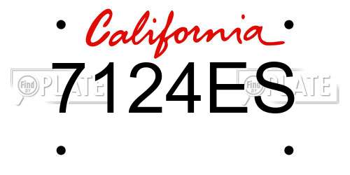 7124ES California License Plate