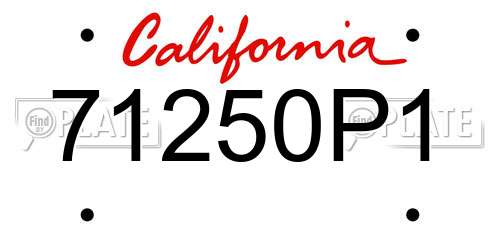 71250P1 California License Plate
