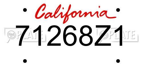 71268Z1 California License Plate