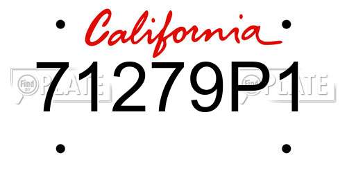 71279P1 California License Plate
