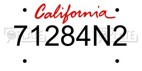 71284N2 California License Plate