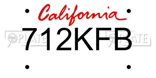 712KFB California License Plate