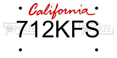 712KFS California License Plate