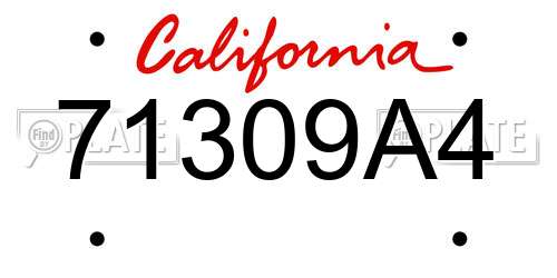 71309A4 California License Plate