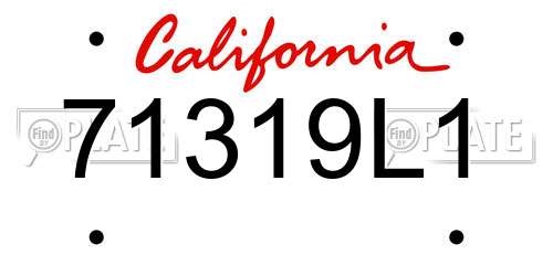 71319L1 California License Plate