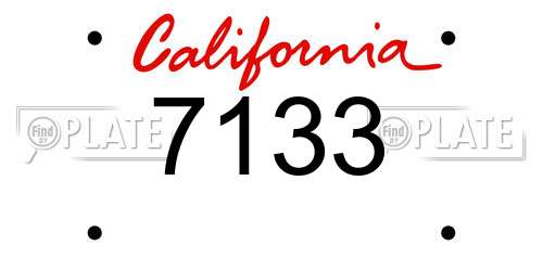 7133 California License Plate