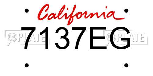 7137EG California License Plate