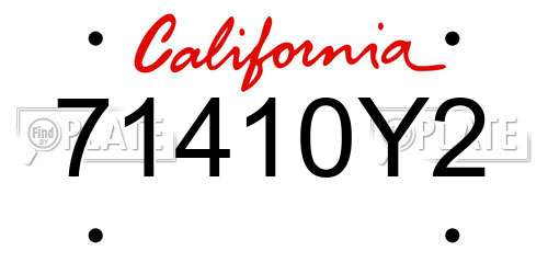 71410Y2 California License Plate