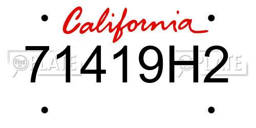 71419H2 California License Plate