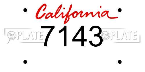 7143 California License Plate
