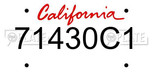 71430C1 California License Plate