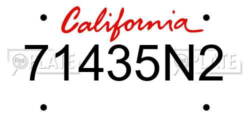 71435N2 California License Plate