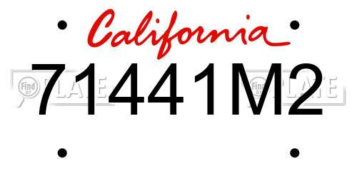 71441M2 California License Plate