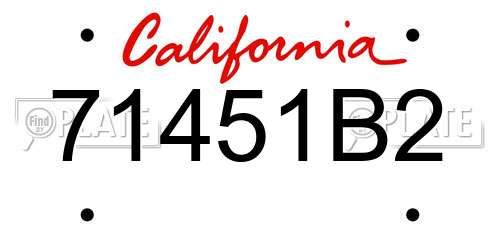 71451B2 California License Plate