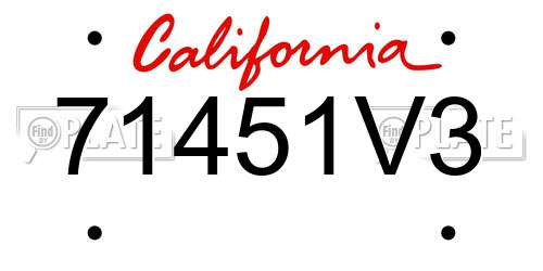 71451V3 California License Plate