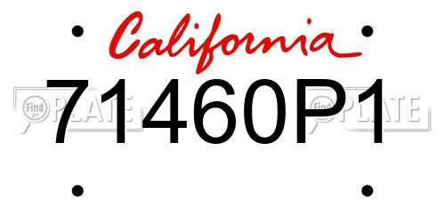 71460P1 California License Plate