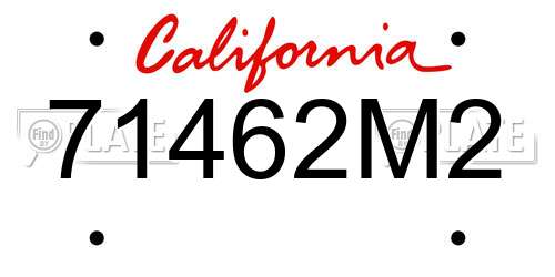 71462M2 California License Plate