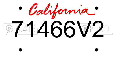 71466V2 California License Plate