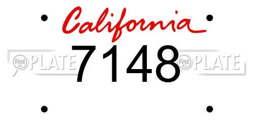 7148 California License Plate