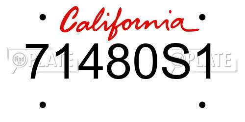 71480S1 California License Plate