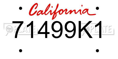 71499K1 California License Plate