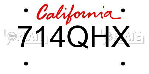 714QHX California License Plate
