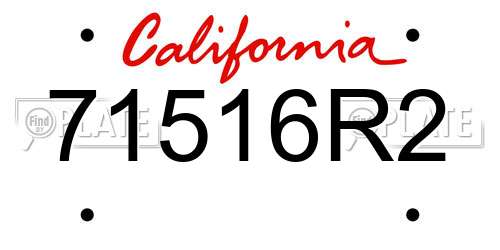 71516R2 California License Plate
