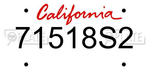 71518S2 California License Plate