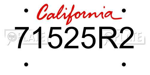 71525R2 California License Plate