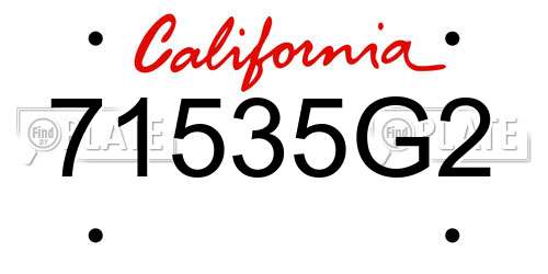 71535G2 California License Plate