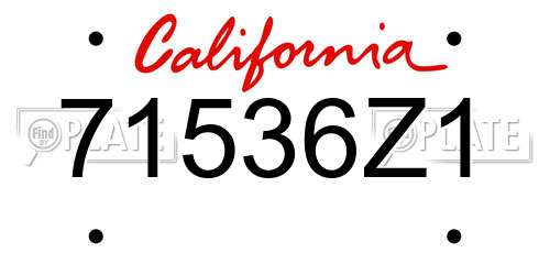 71536Z1 California License Plate