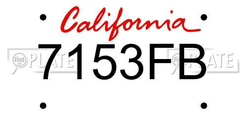 7153FB California License Plate