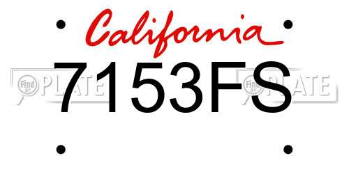 7153FS California License Plate
