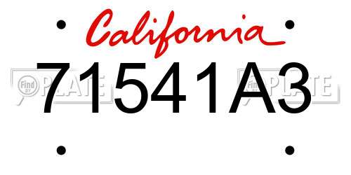 71541A3 California License Plate