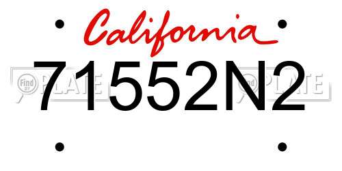 71552N2 California License Plate