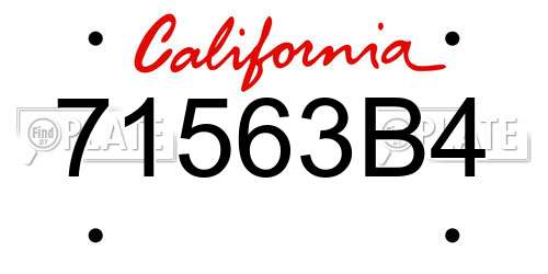 71563B4 California License Plate