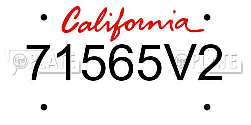 71565V2 California License Plate