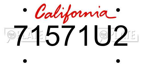 71571U2 California License Plate