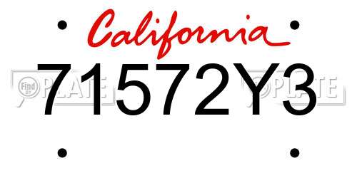 71572Y3 California License Plate