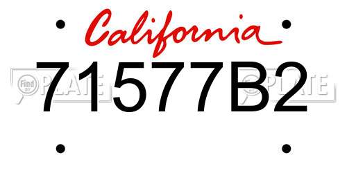 71577B2 California License Plate