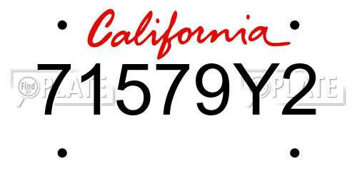 71579Y2 California License Plate