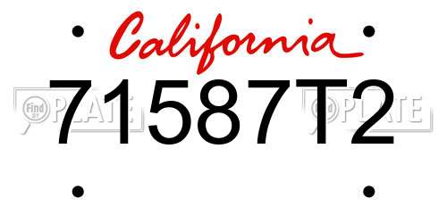 71587T2 California License Plate