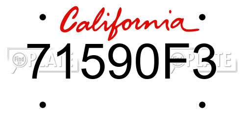 71590F3 California License Plate