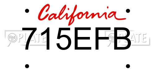 715EFB California License Plate
