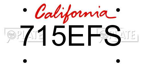 715EFS California License Plate
