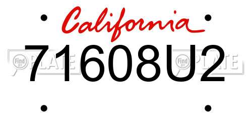 71608U2 California License Plate