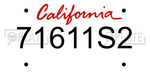 71611S2 California License Plate