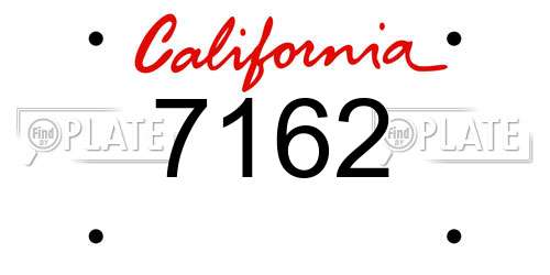 7162 California License Plate