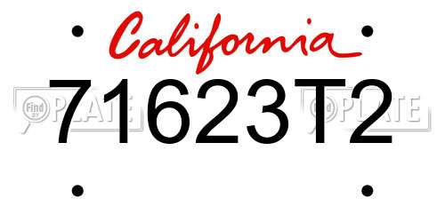 71623T2 California License Plate