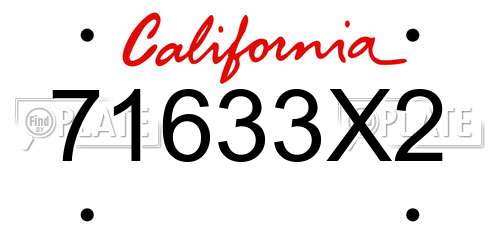 71633X2 California License Plate